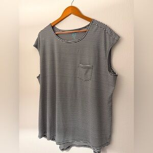 Classic Black and White Striped Women's Muscle Tee